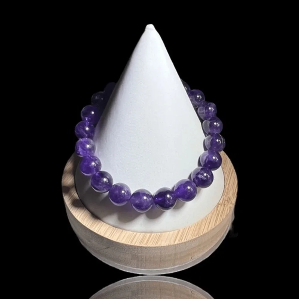 Handmade Amethyst‎ Bead Stretch Bracelet | Healing Energy Spiritual Gift